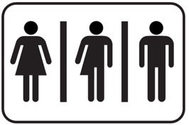 Female, male and binary stick people