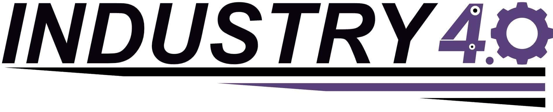Industry 4.0 Logo - black white & purple (simple design)
