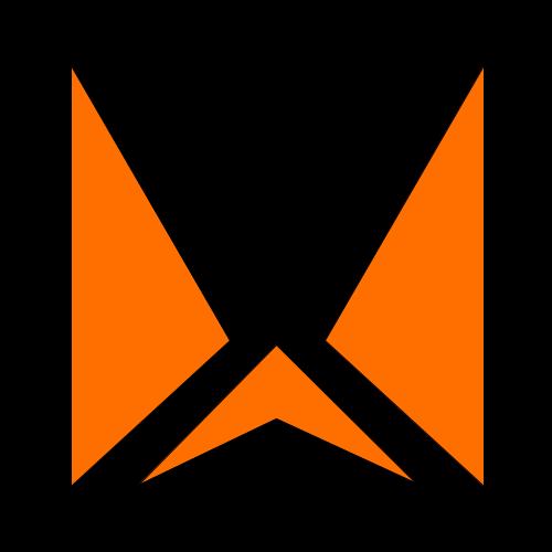 WatChem logo with black and orange colours and triangle shapes 