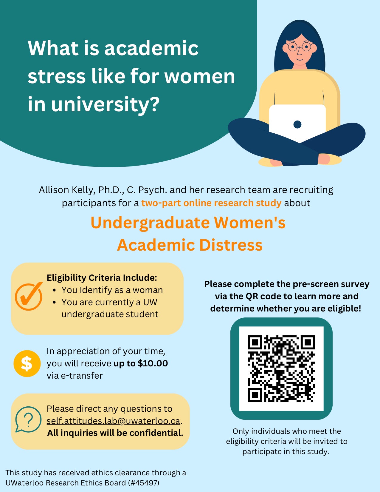 Recruitment poster for What is Academic Stress Like for Women in University?
