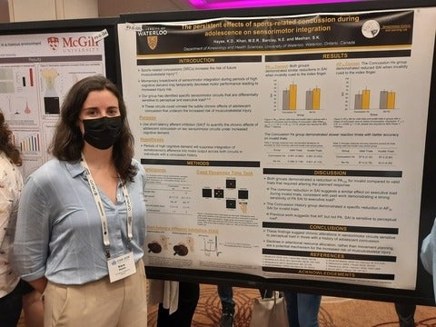 Kara Hayes present their research during the Canadian Association for Neuroscience annual meeting