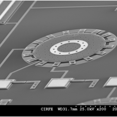 Figure 1: Scanning Electron Microscopy (SEM) micrographs of Micro-electromechanical systems (MEMS) temperature sensor