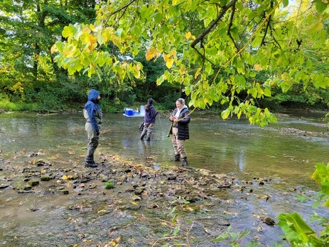 Dejana in the field with eDNA sampling