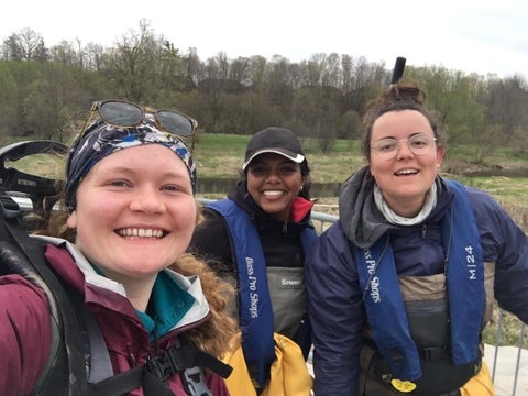 Hillary, Nivetha and Erika fishing