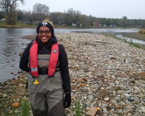 Nivetha in the river