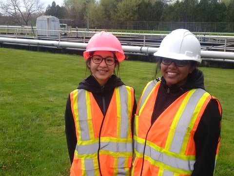 Lena and Nivetha at WWTP