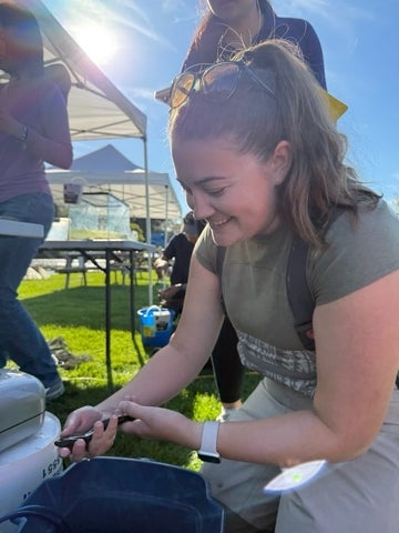 Rachel with fish
