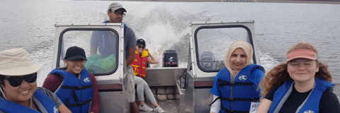 Students on boat