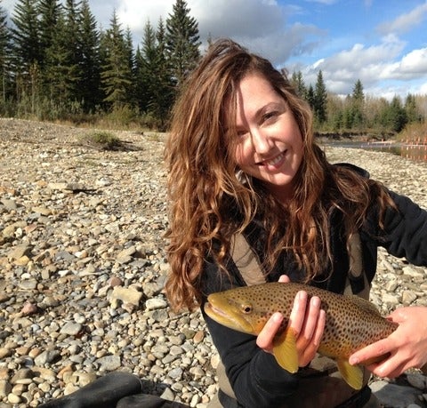 Jess Kidd with a Brown Trout