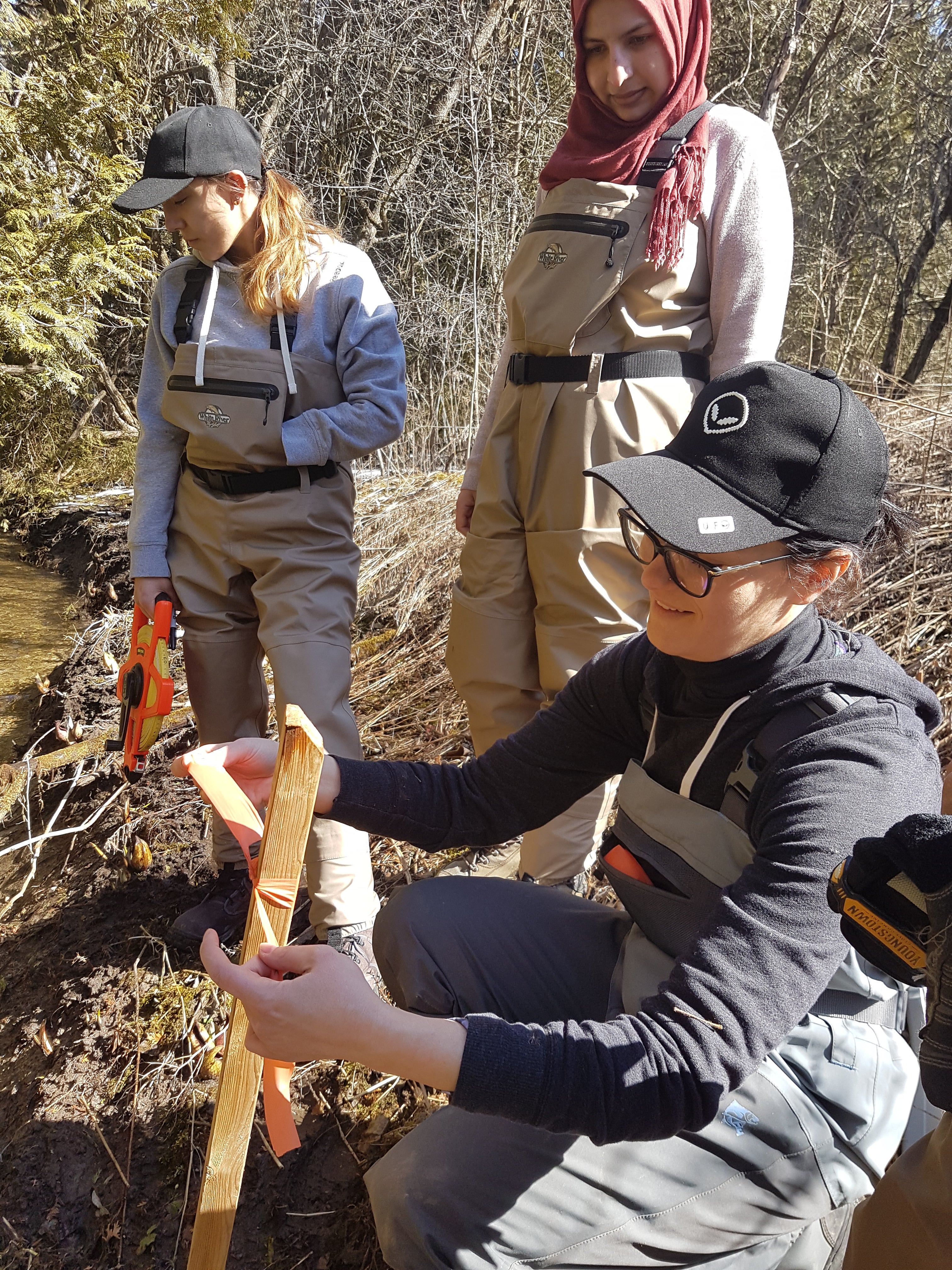 Patricija marking a site