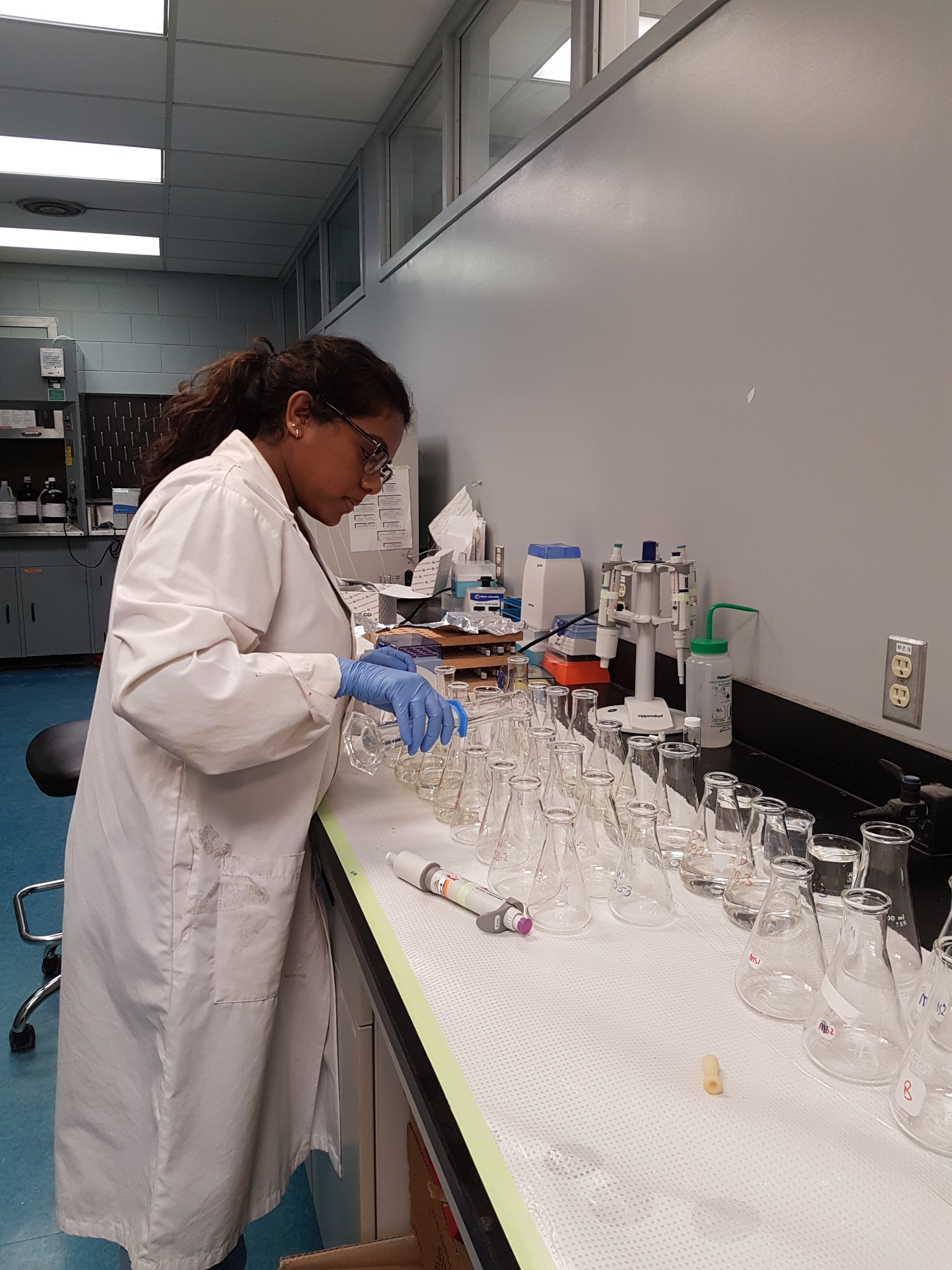 Nivetha preparing samples