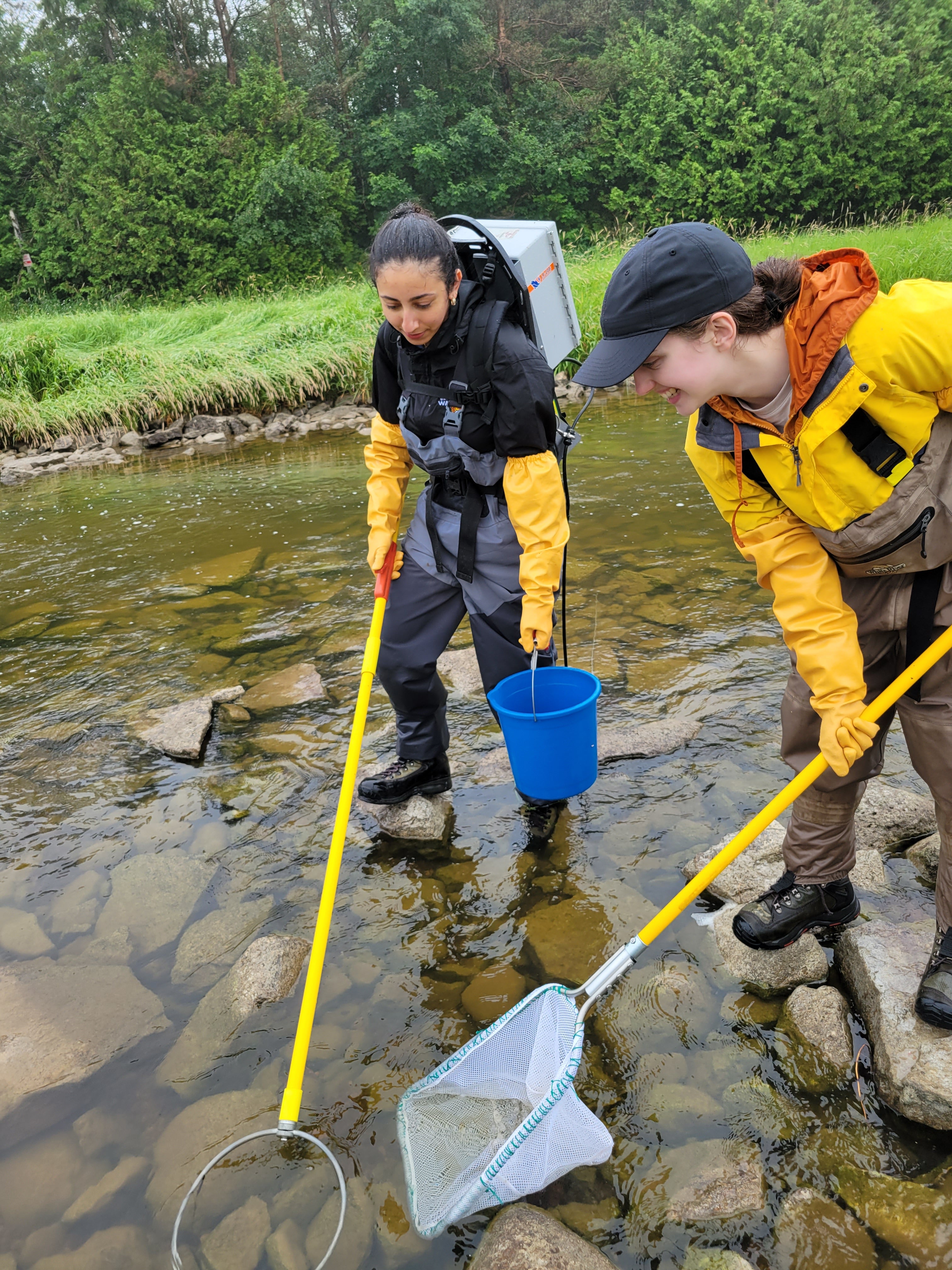 Sarah and Joud electrofishing