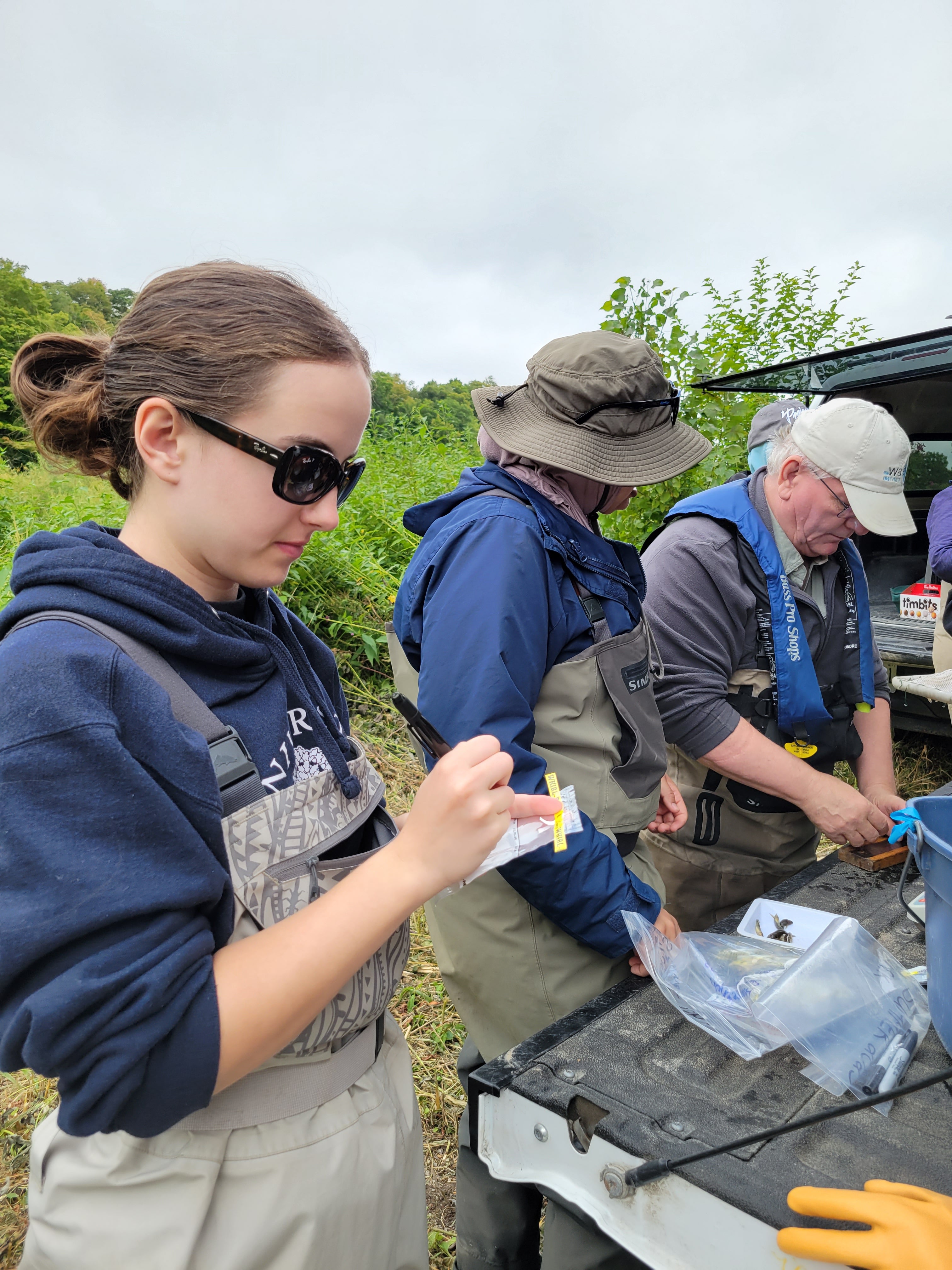 Sarah field sampling fish
