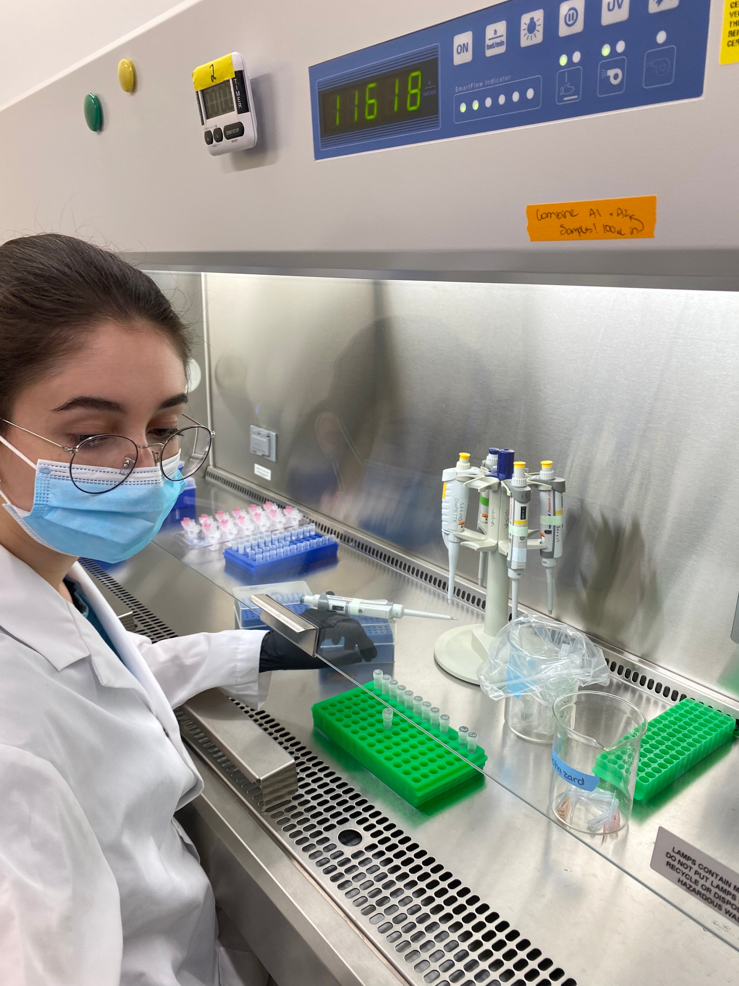 Katie in lab
