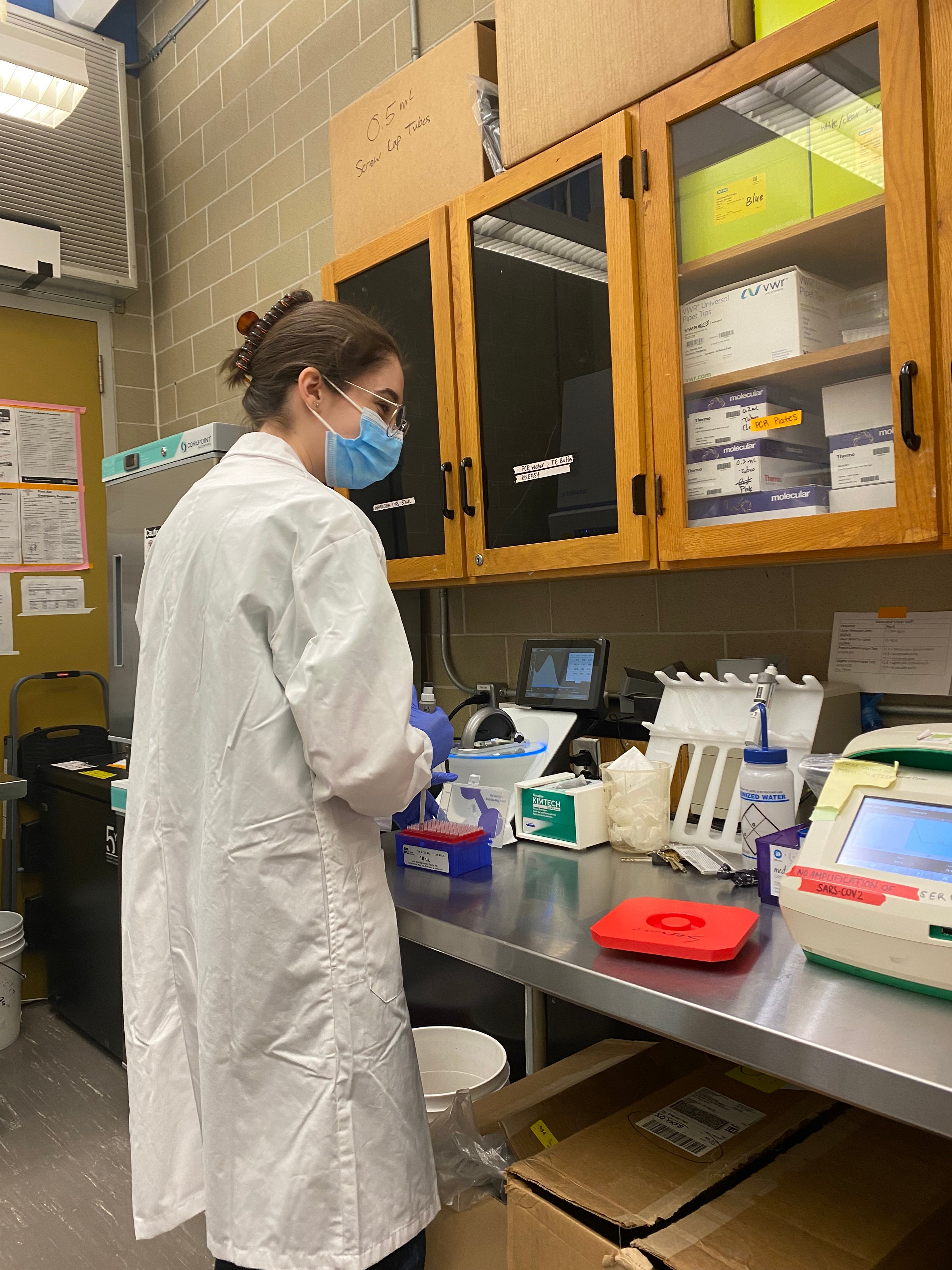 Katie in lab