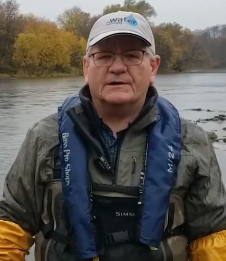Mark Servos in the Grand River