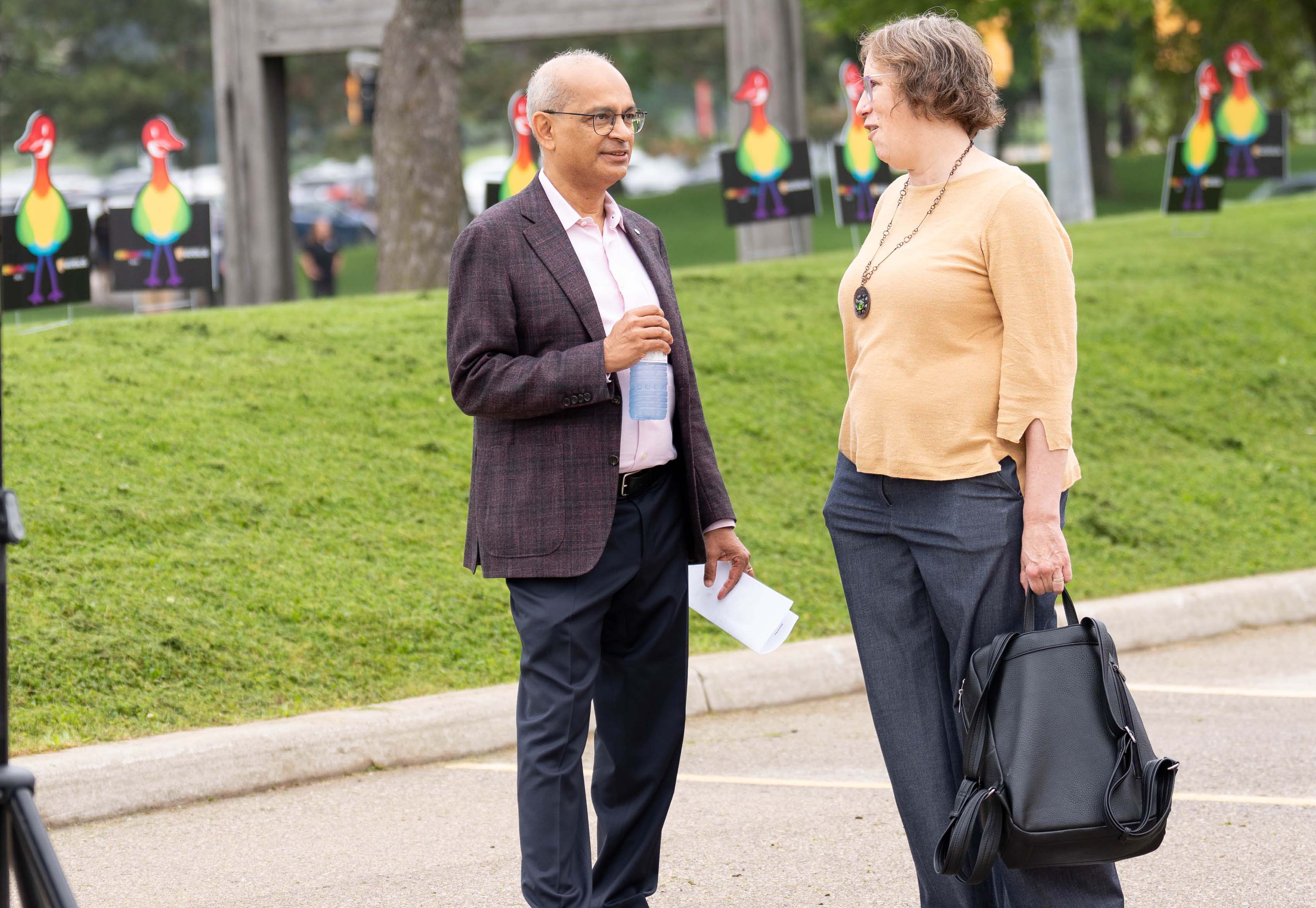 Vivek chatting with the mayor