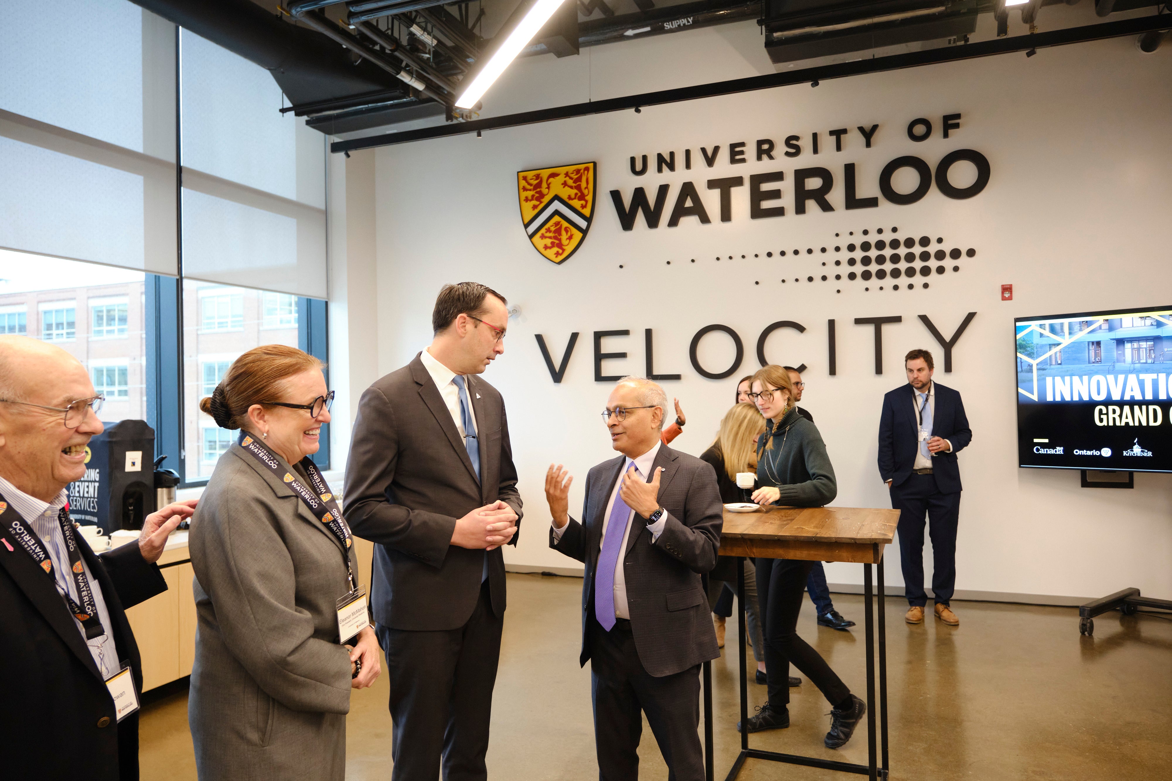 Vivek Goel giving a tour of velocity to politicans 