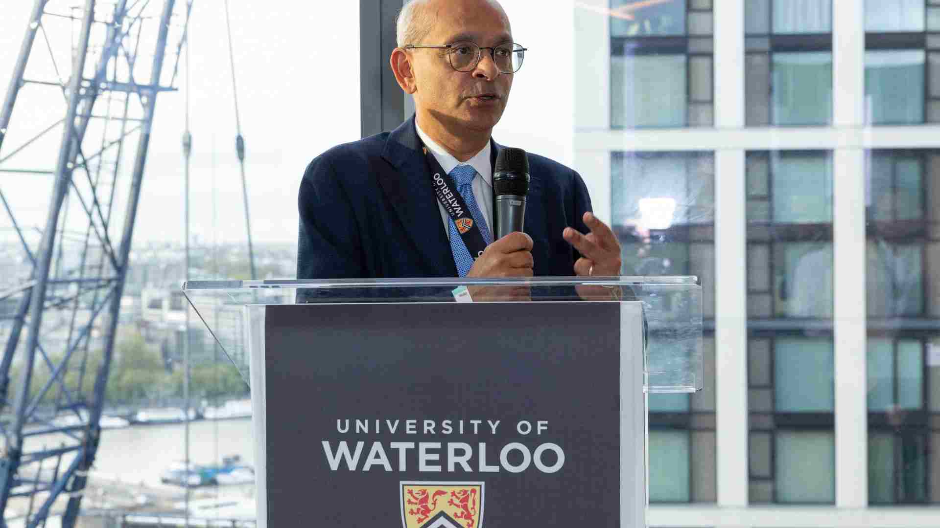 Vivek at a podium