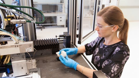 Student working in a lab