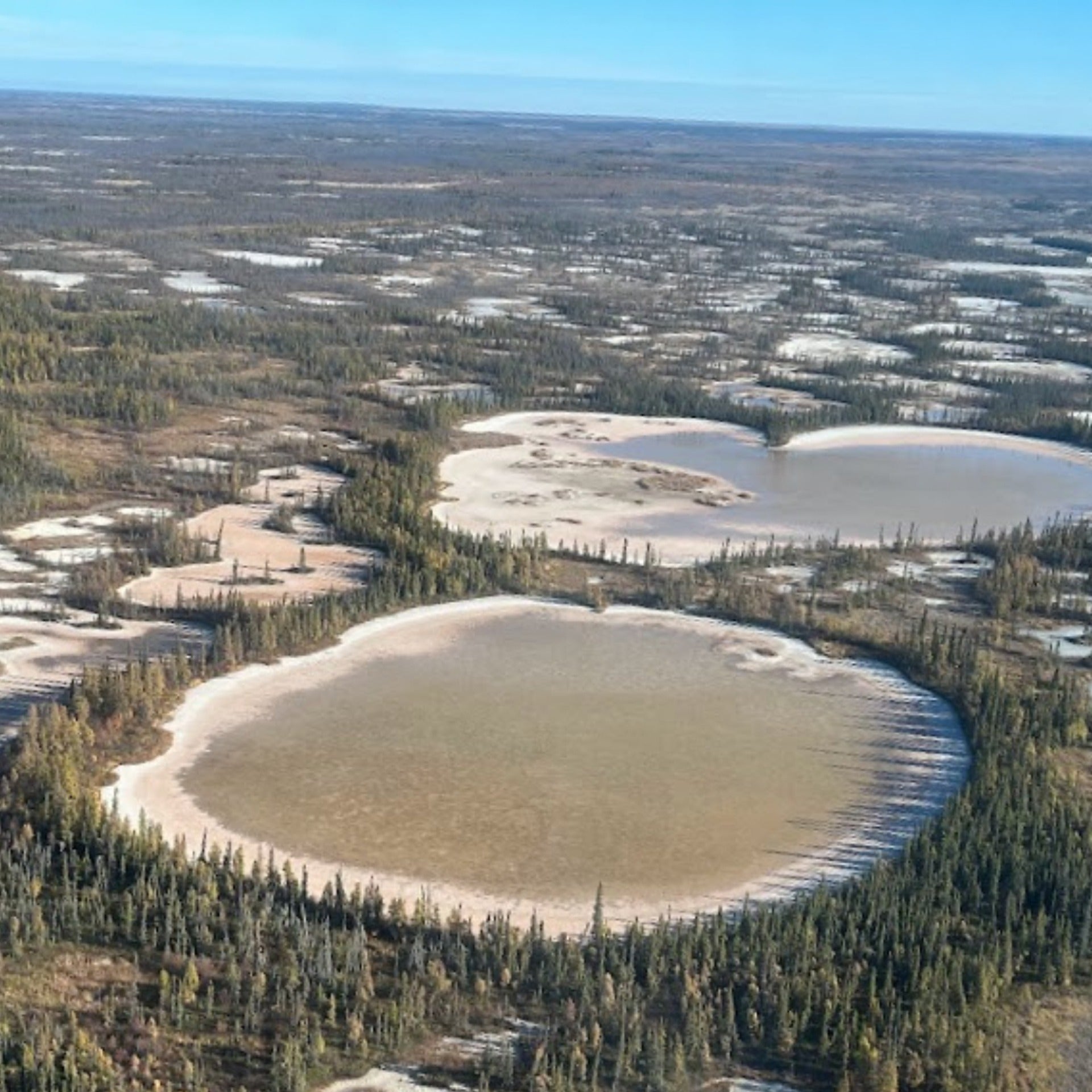 Aerial shot of Wood Buffalo National Park in the Northwest Territories