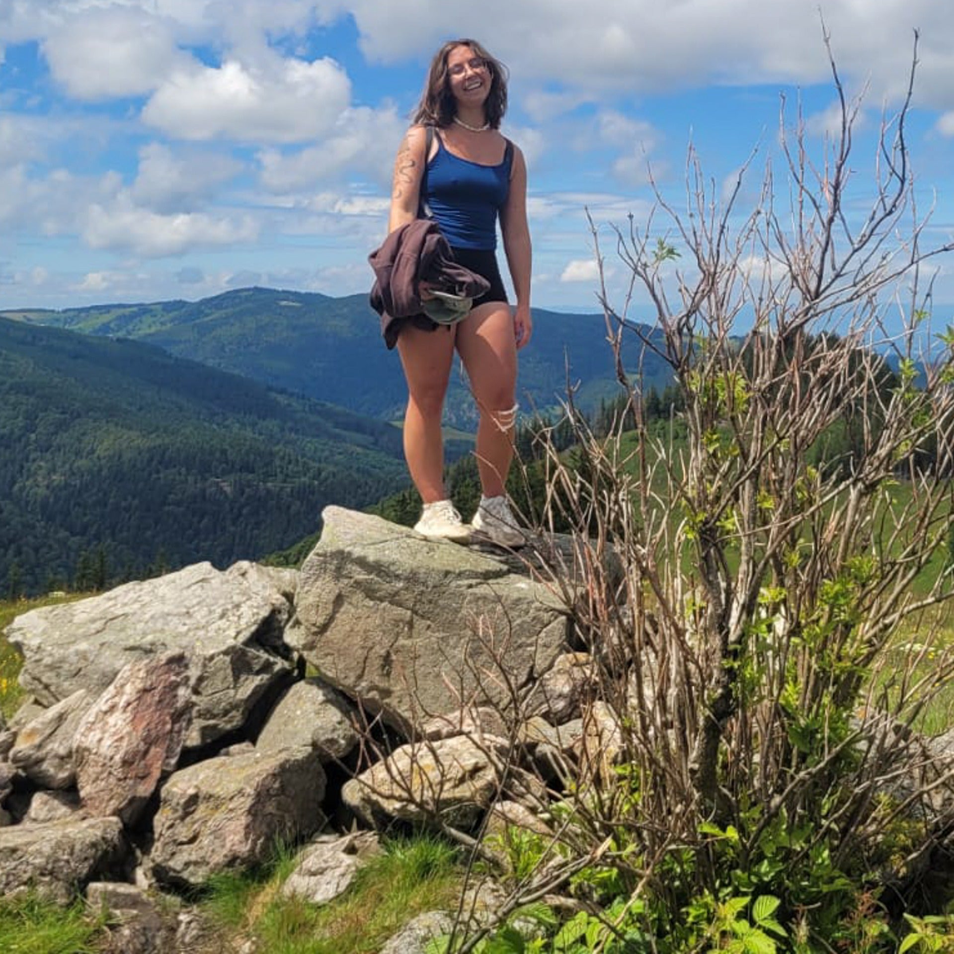 Samantha Kremer standing on top of a hill in Germany