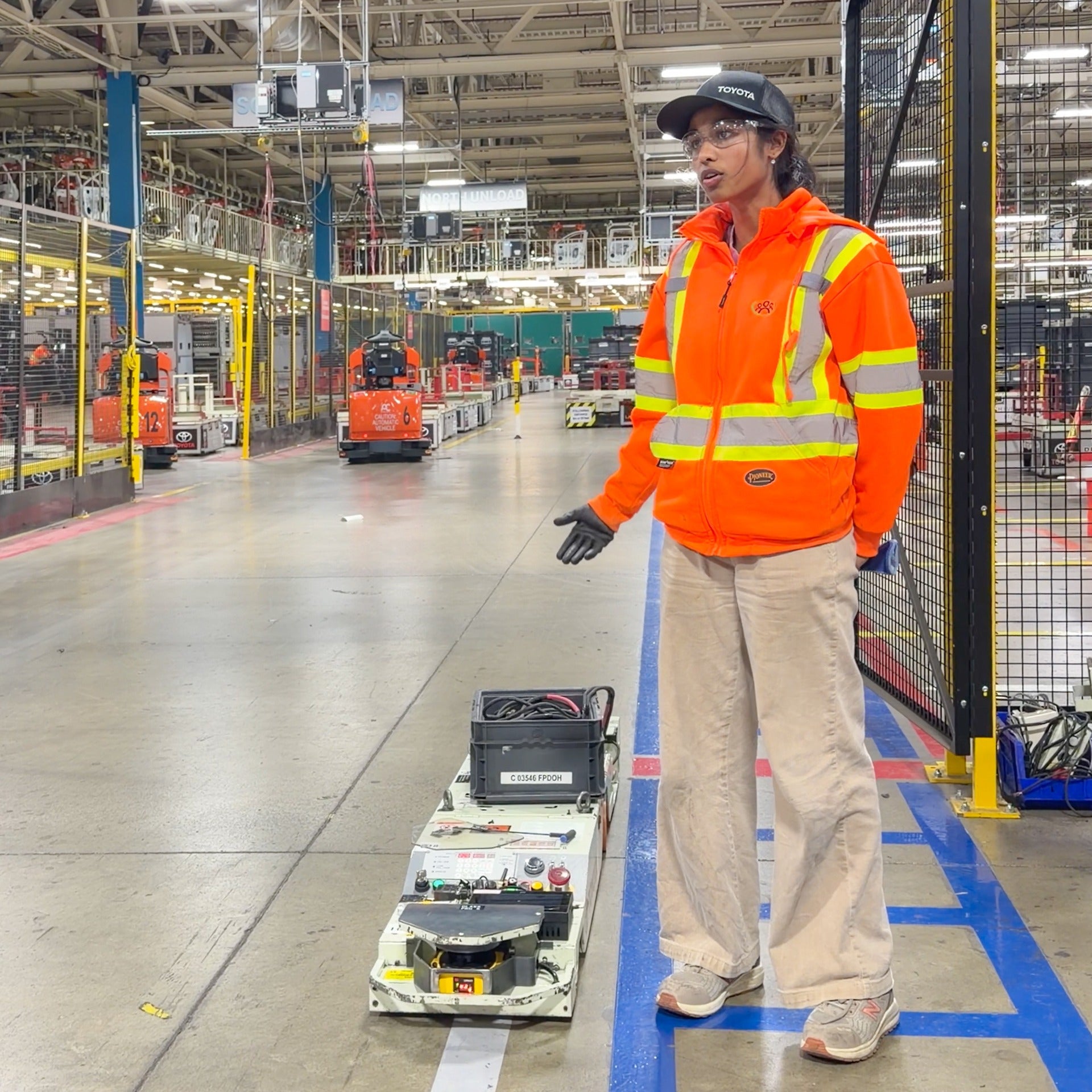 Co-op student on the manufacturing floor at Toyota