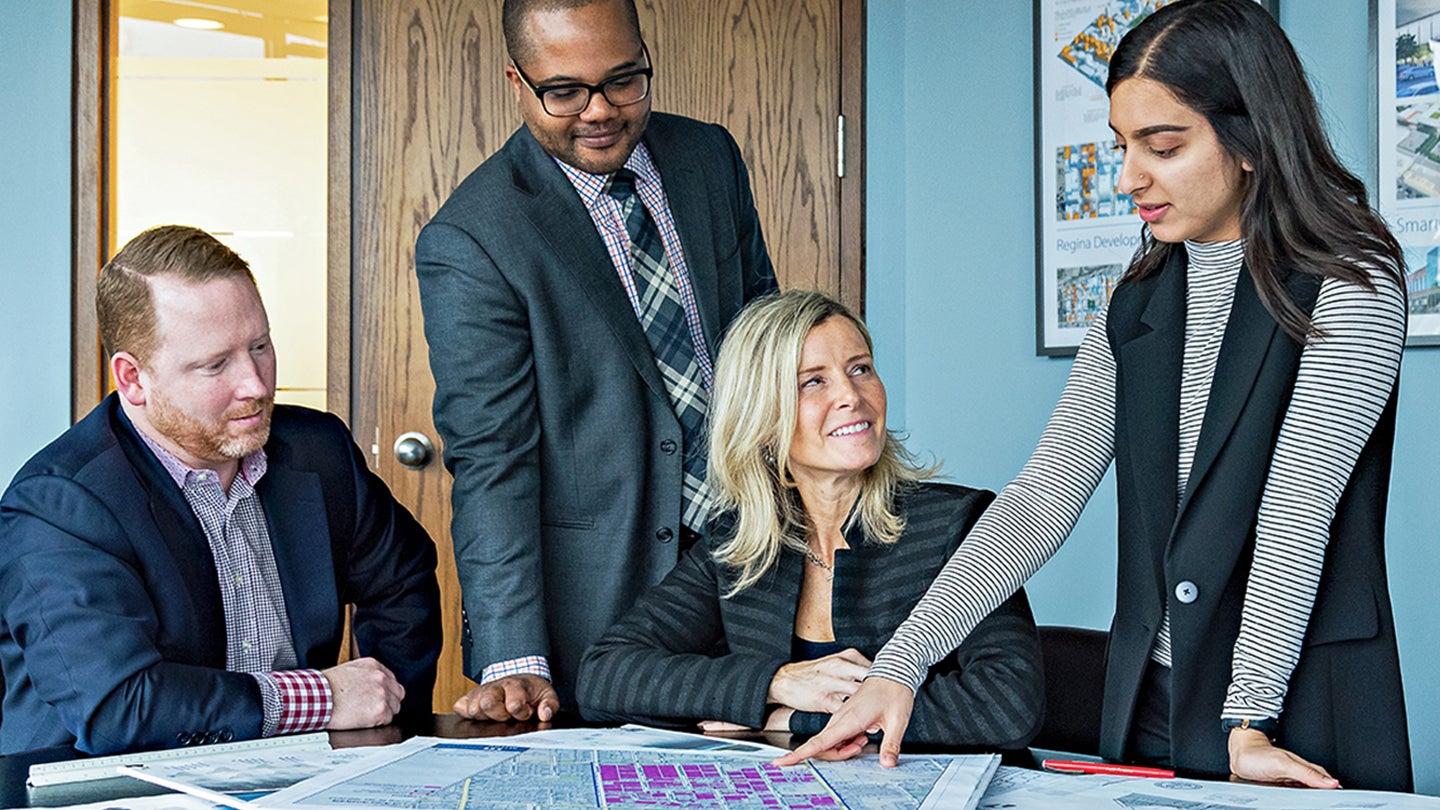 Colleagues working together in an office