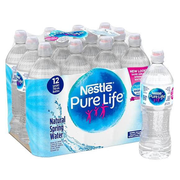 Package of Nestle Pure Life water bottles