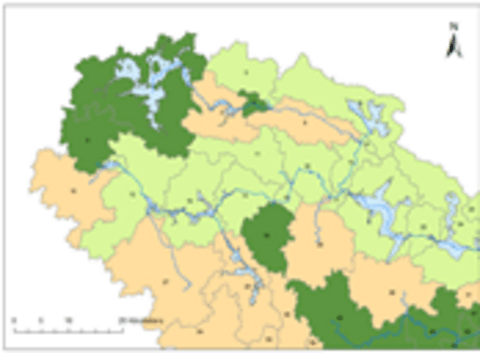 Sample image of map produced using geographic information systems software