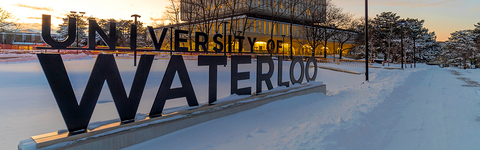 University of Waterloo sign in the winter