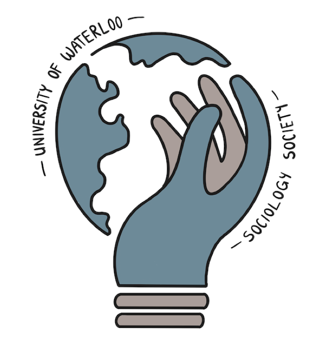 The Sociology Society logo showing a hand holding planet Earth.