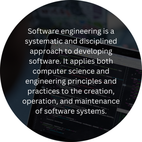 Software engineering is a systematic and disciplined approach to developing software. It applies both computer science and engineering principles and practices to the creation, operation, and maintenance of software systems.
