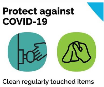 Protect against COVID-19 graphic of hands being washed