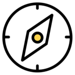 black and white compass icon