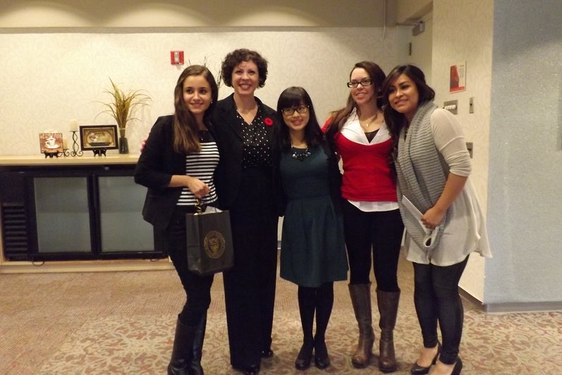 Photo of Dr. Monica Leoni with the students