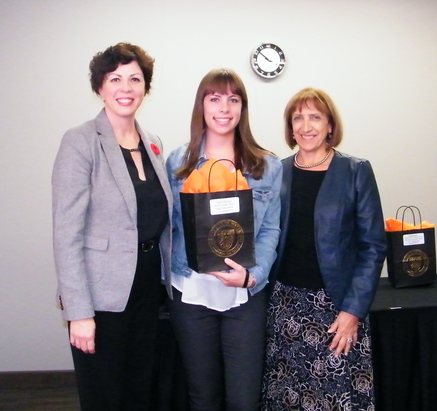 Photo of Rachel Bennett with Dr. Leoni and Dr. Sillato