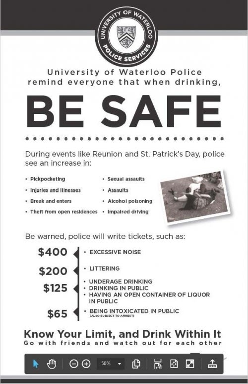 UWPolice Drinking Poster