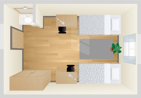 Floor plan of double residence room