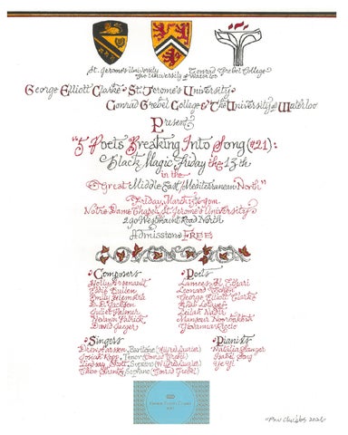 Poster advertising Five Poets Breaking Into Song