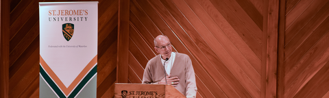 Archbishop Bolen presenting at the Lectures in Catholic Experience in the Notre Dame Chapel