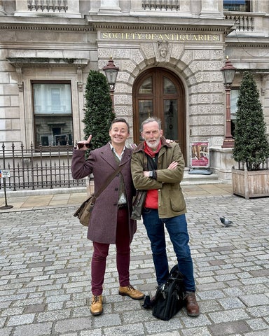 Professor Bednarski and Dr. Steven Sherlock standing outside of the Society of Antiqueries