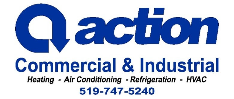 Action Logo. Commercial and Industrial Heating, A/C, Refridgeration, and HVAC.