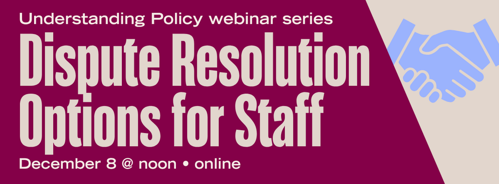 Dispute resolution options for staff