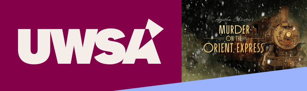Murder on the Orient Express title with UWSA logo