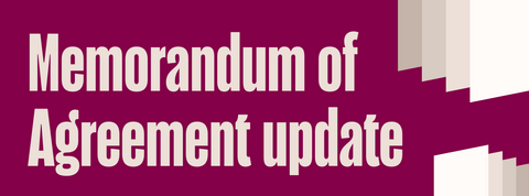 Memorandum of Agreement update