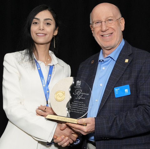 Panahi receiving the 2026 Brumbaugh Award