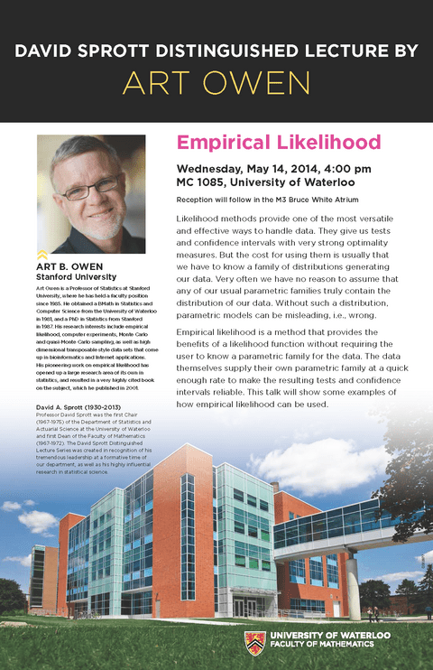 "Empirical likelihood" lecture poster.