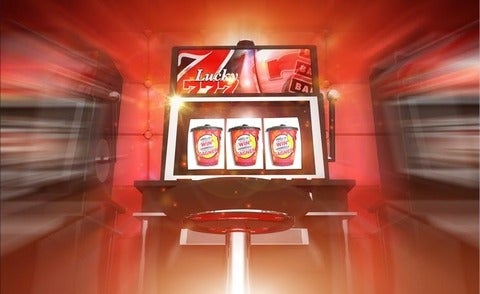 Slot machine with Tim Hortons roll-up-the-rim cups
