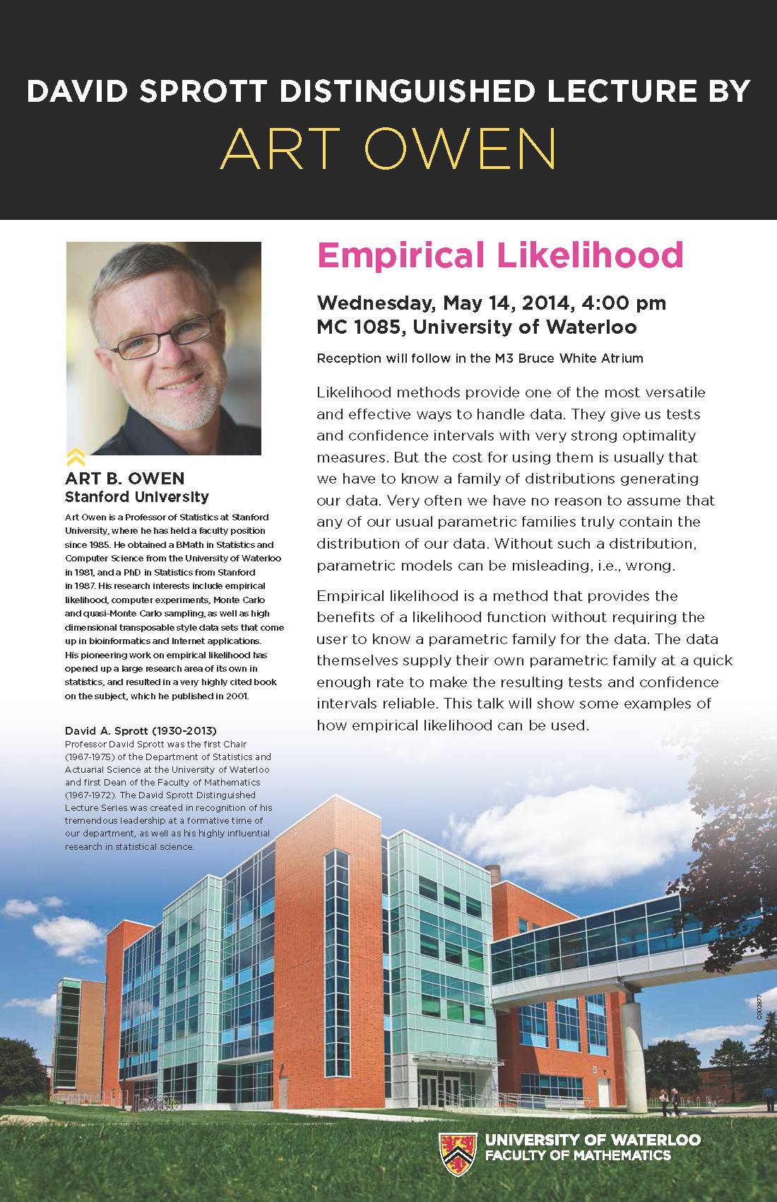 "Empirical likelihood" lecture poster.